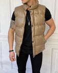 İtalyan Kesim Dolum Deri Şişme Yelek
