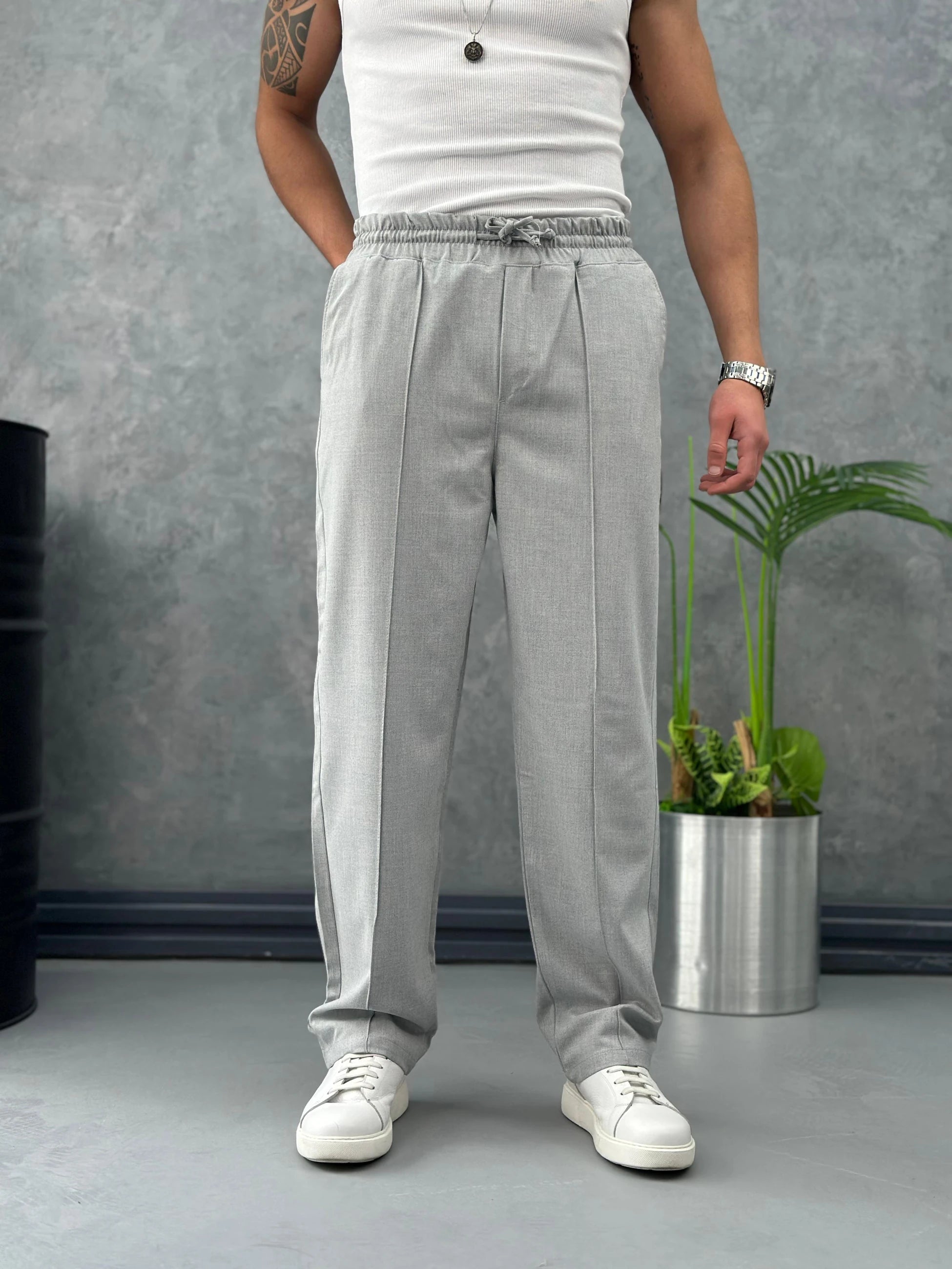 Çizgi Dikişli Baggy Kalıp Jogger Pantolon