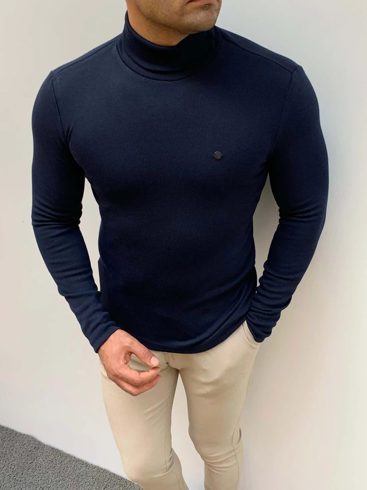 Slim Fit A Kalite Pamuk Tam Boğazlı Kazak