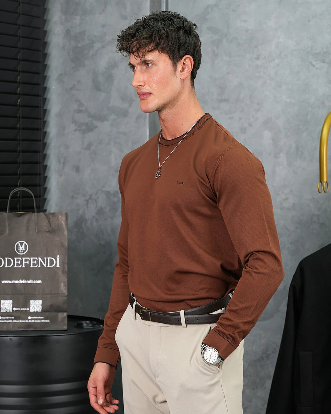 Yüksek Kalite Merserize Kumaş Bisiklet Yaka Triko