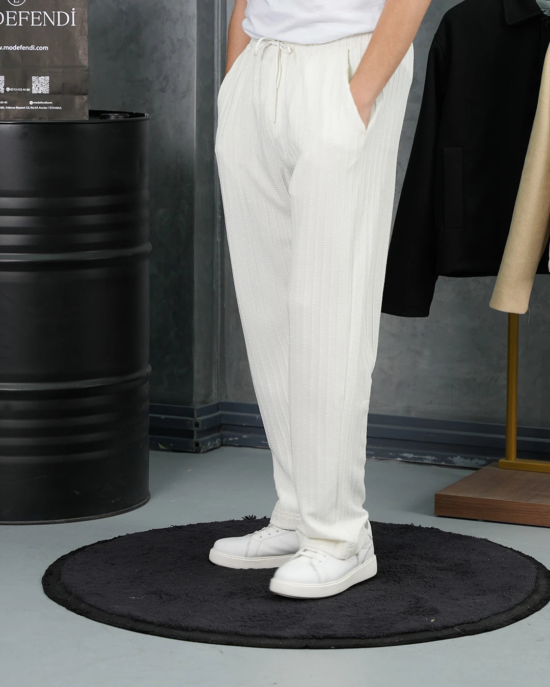 Örgülü Model Baggy Kesim Jogger İpli Pantolon