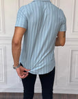 Dikey Desen Detaylı Normal Slim Fit Pamuklu Gömlek