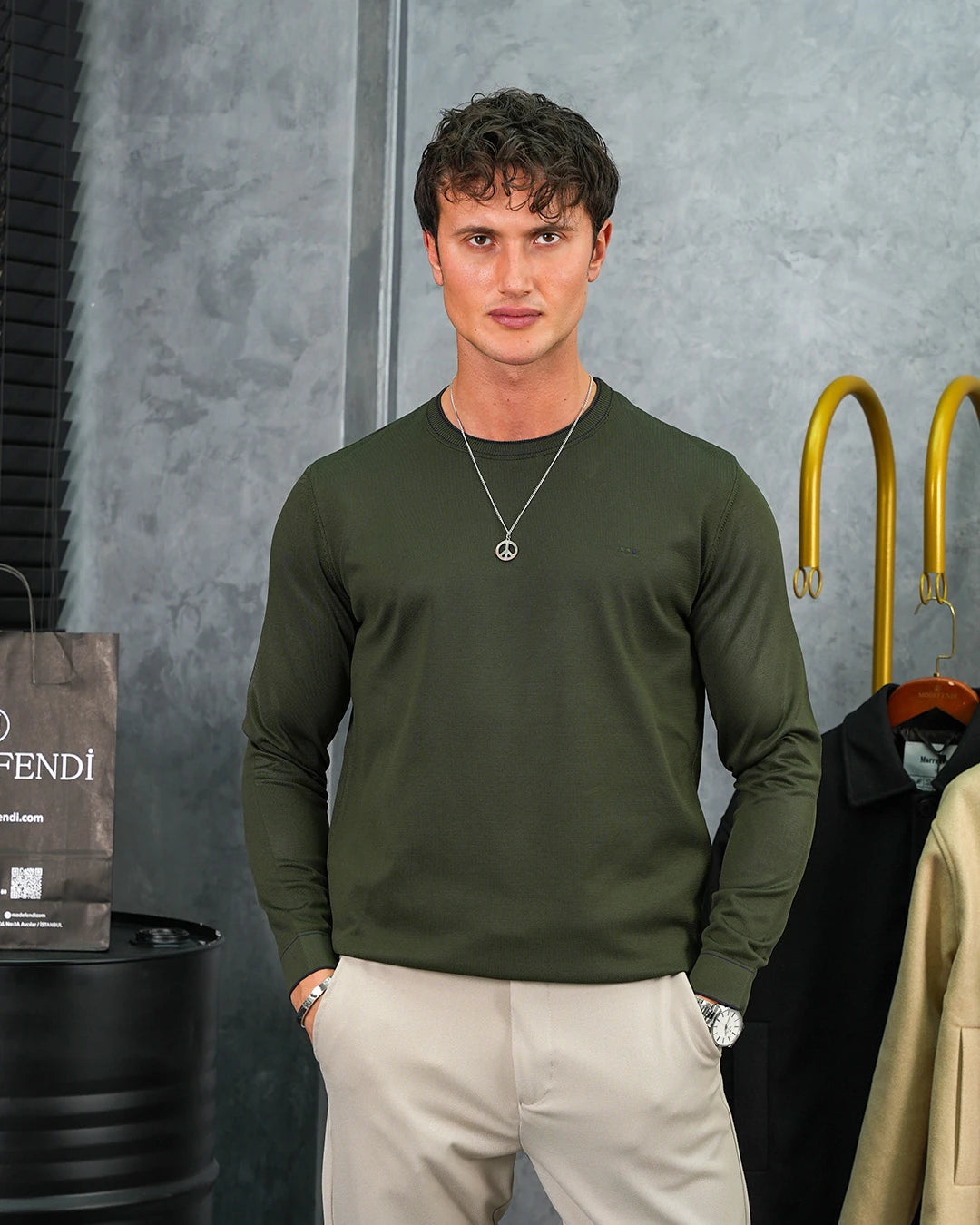 Yüksek Kalite Merserize Kumaş Bisiklet Yaka Triko