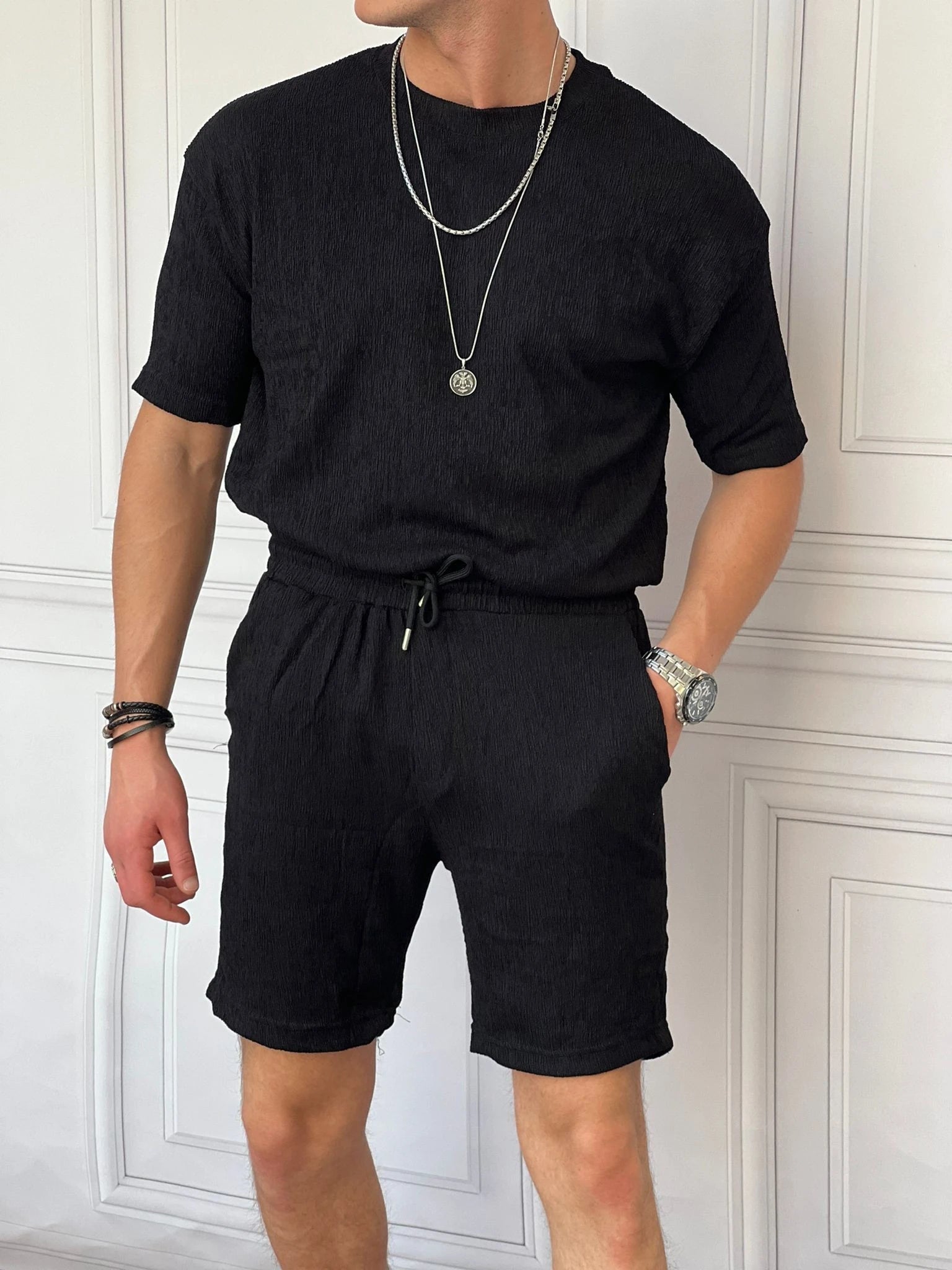 Krinkıl Kumaş Pamuklu Alt + Üst Takım