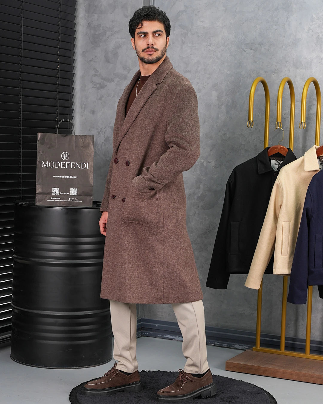 %60 Yün Oversize Torba Cep Yüksek Kalite Oversize Kaban