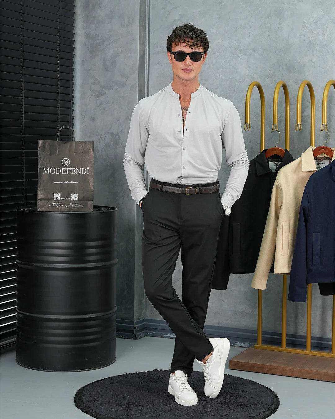 Pamuk Likra Hakim Yaka Gömlek