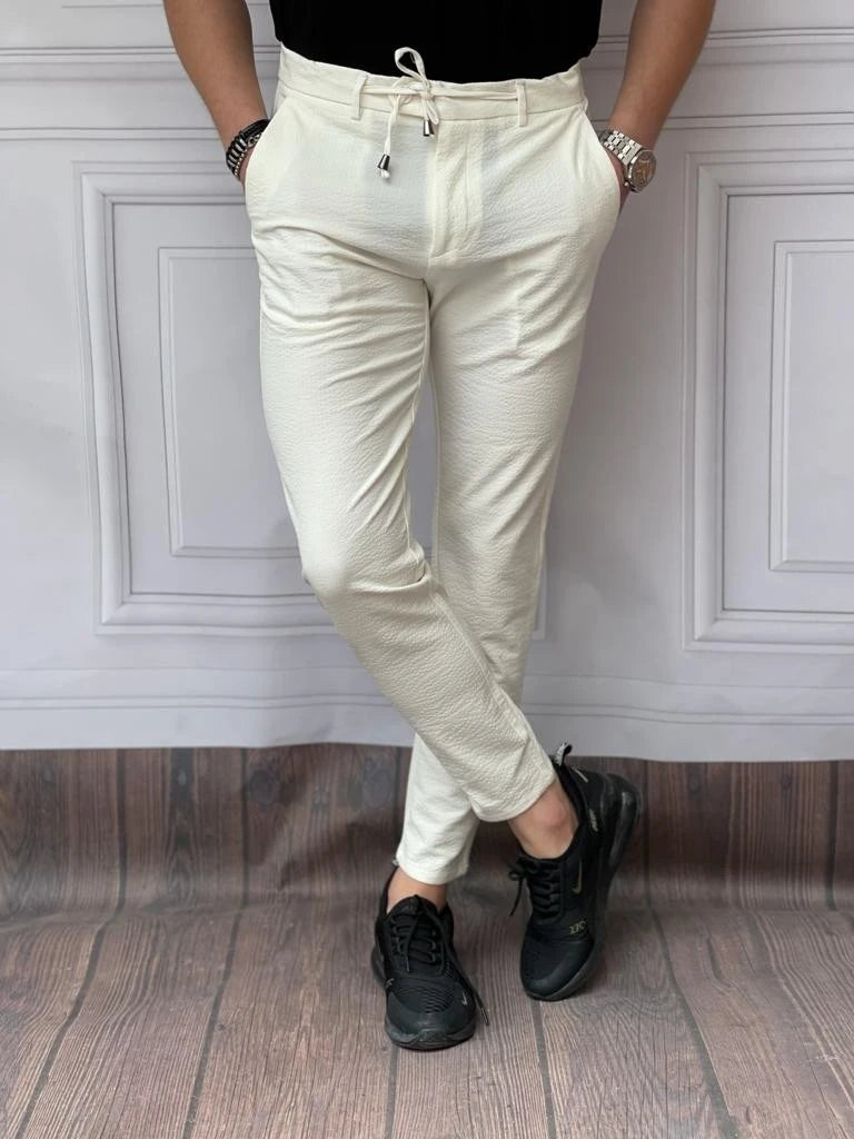 İp Detaylı Armür Kumaş Rahat Kalıp Jogger Pantolon