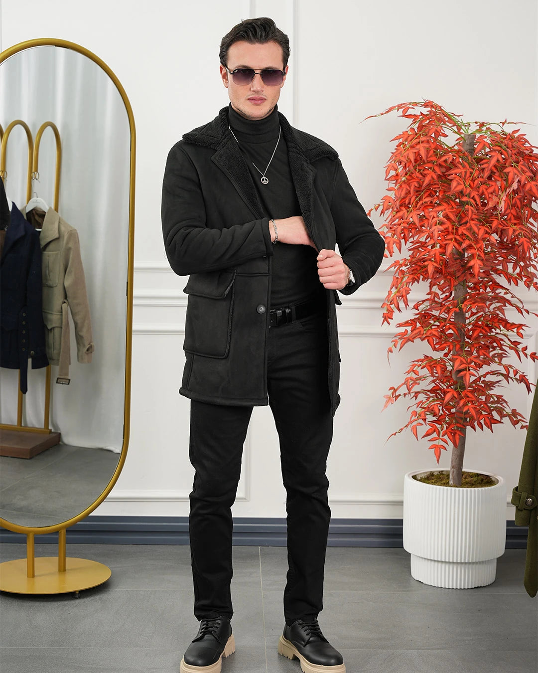 Torba Cep Full Kürklü Nubuk Mont