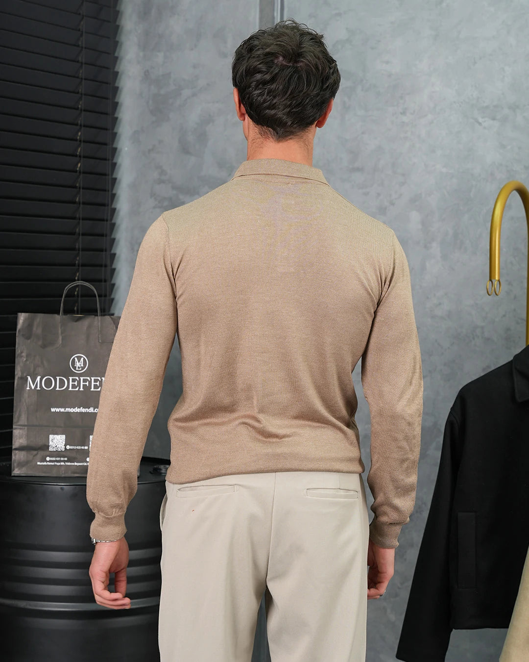 Slimfit Kalıp Pamuk Likra Düğme Detaylı Triko Kazak