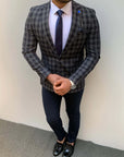 İtalyan Kesim Ekose Pamuk Spor Ceket