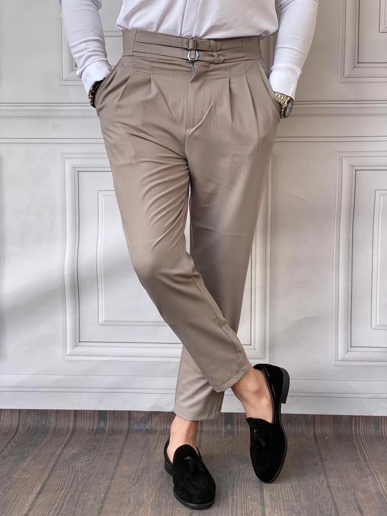 Toka Detaylı Çift Pile İtalyan Kesim Pantolon