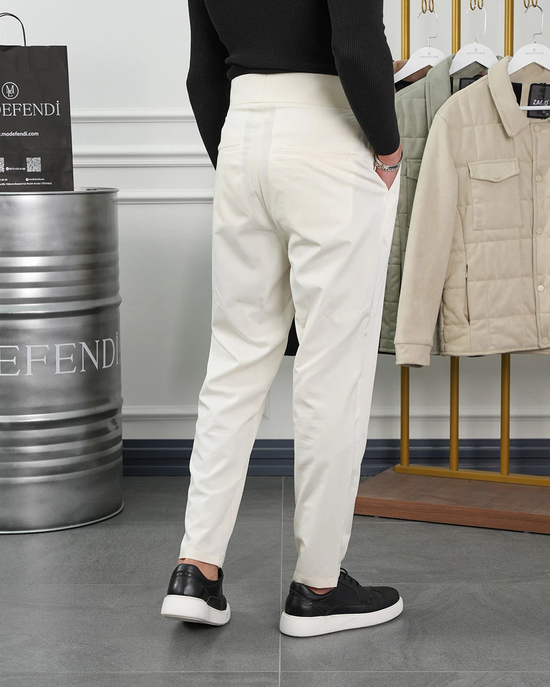 Toka Detaylı Çift Pile İtalyan Kesim Pantolon