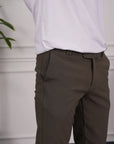 Slim Fit Kalıp Düz Kumaş Pantolon