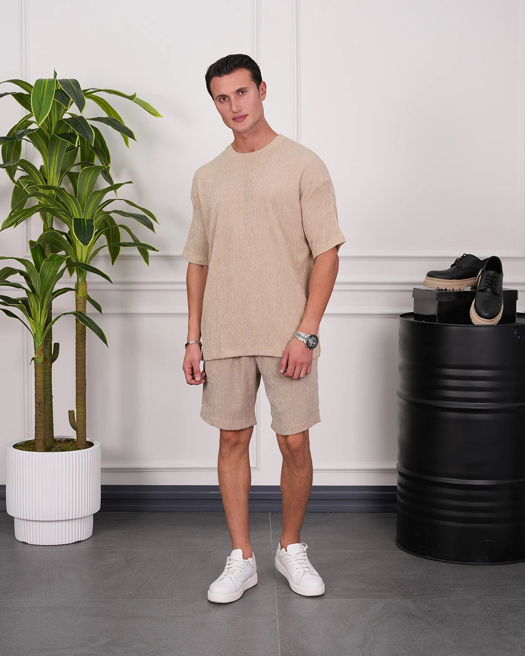 Krinkıl Kumaş Pamuklu Alt + Üst Takım