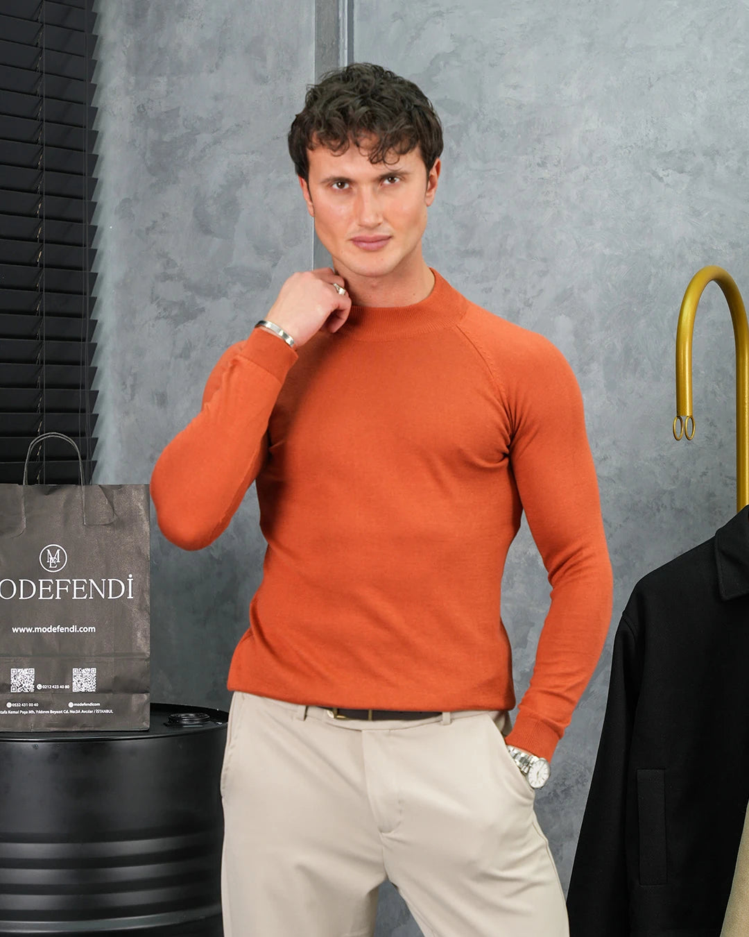 Slimfit Kalıp Pamuklu Triko Yarım Balıkçı Triko Kazak