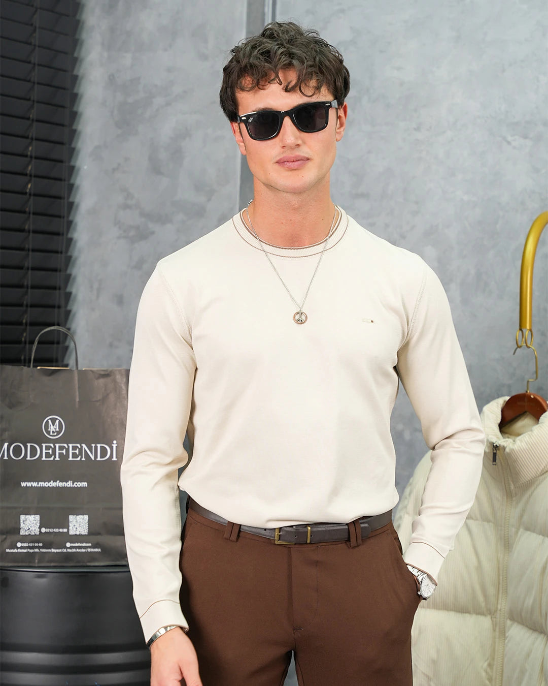 Yüksek Kalite Merserize Kumaş Bisiklet Yaka Triko