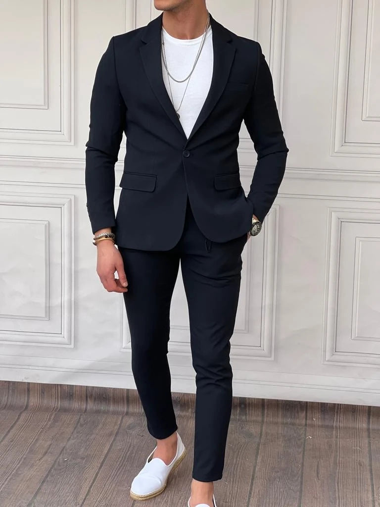 Slimfit Kalıp Pamuk Likra Ceket Pantolon Takım Elbise