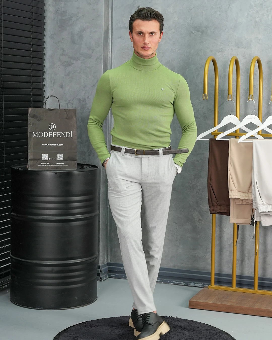 Slim Fit İtalyan Kesim Tam Balıkçı Boğazlı Kazak