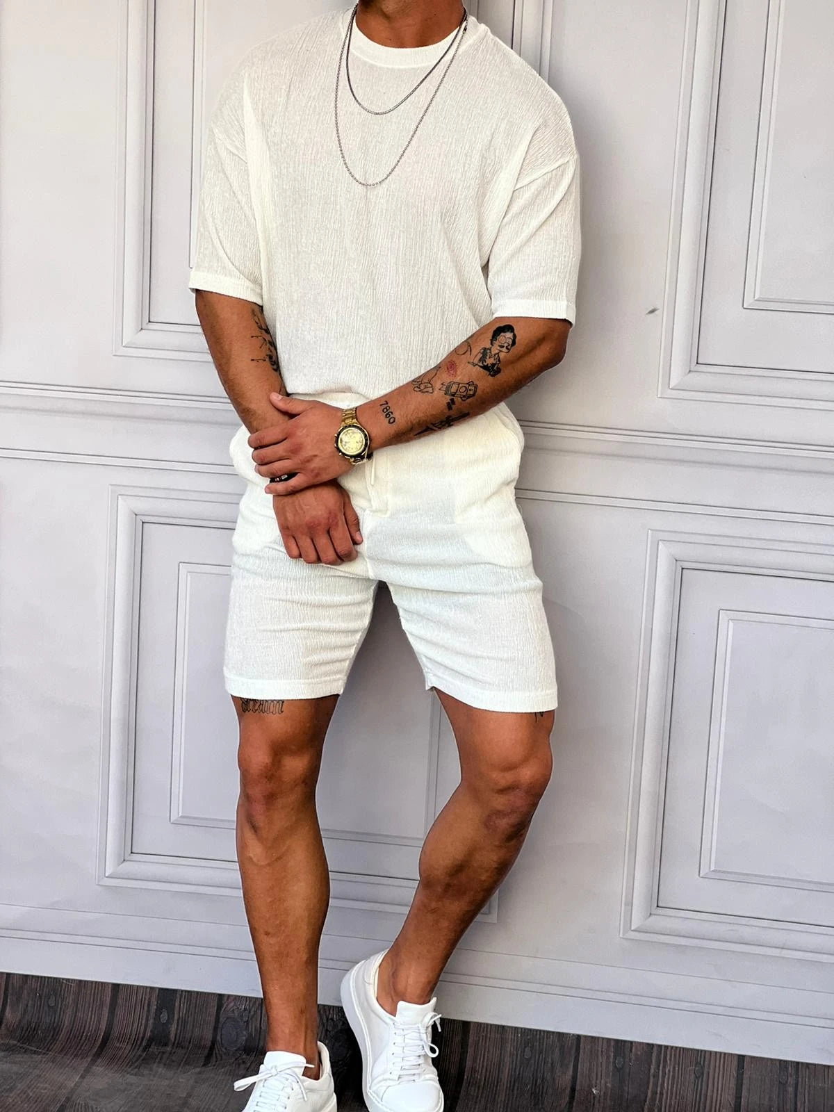 Krinkıl Kumaş Pamuklu Alt + Üst Takım