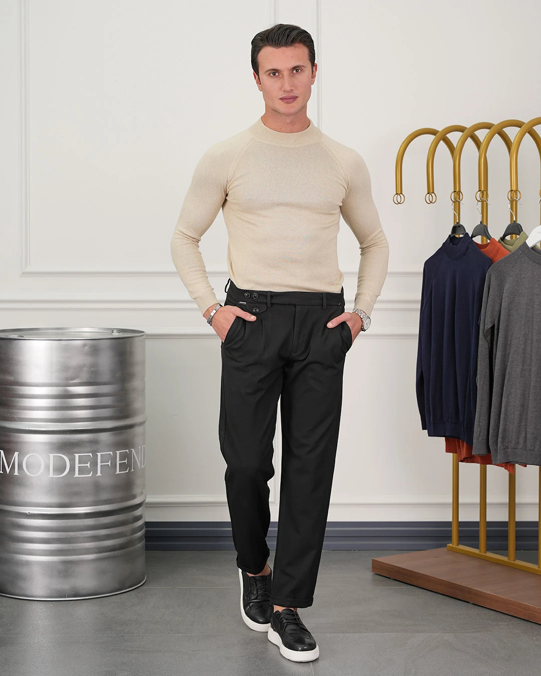 Pamuk Likra Slim fit Kalıp Yarım Balıkçı Kazak