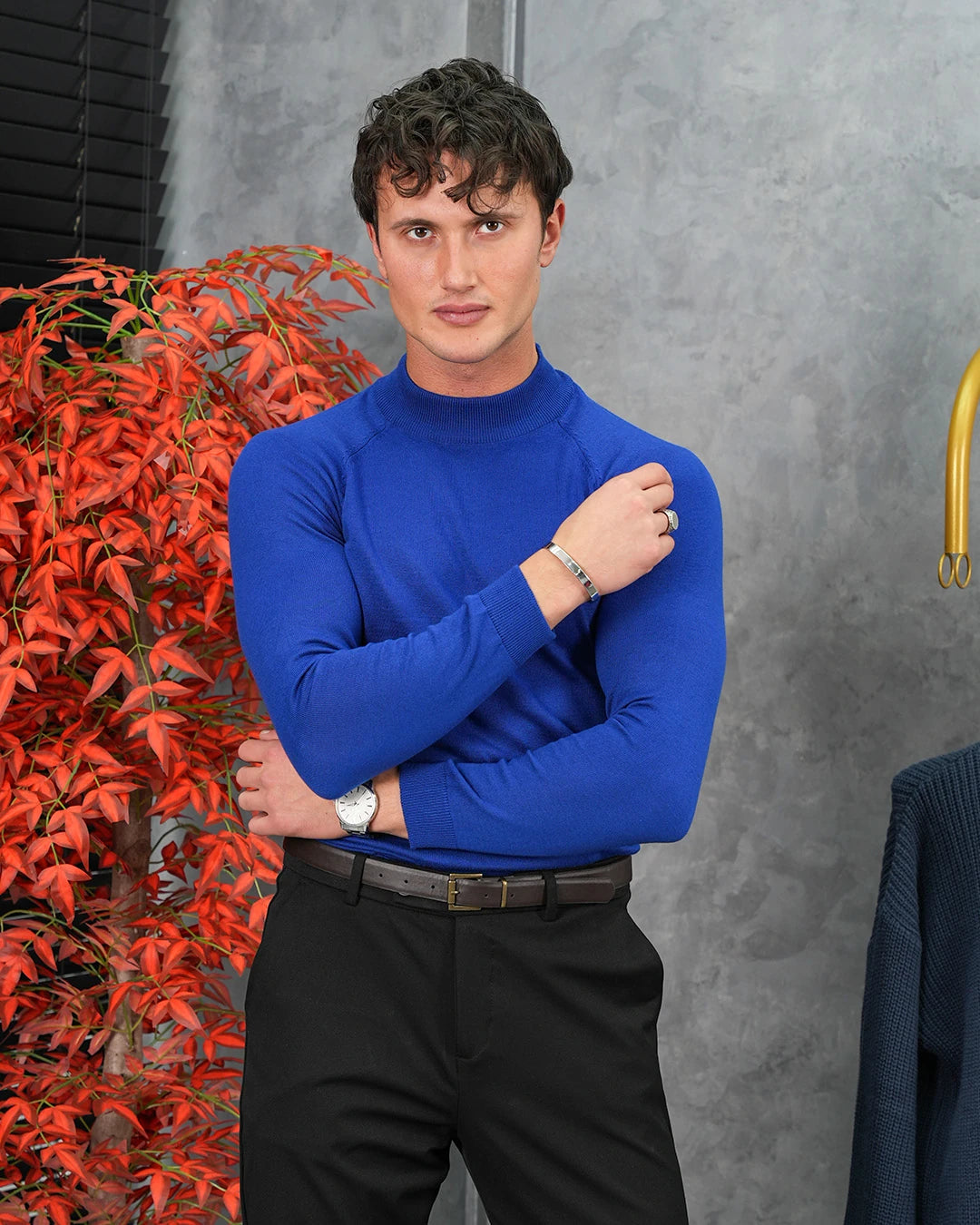 Slimfit Kalıp Pamuklu Triko Yarım Balıkçı Triko Kazak