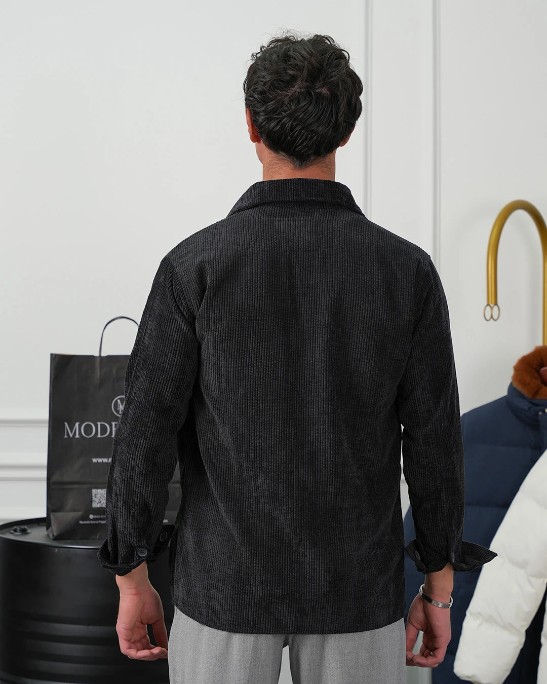 Fitil Kadife Oversize Gömlek