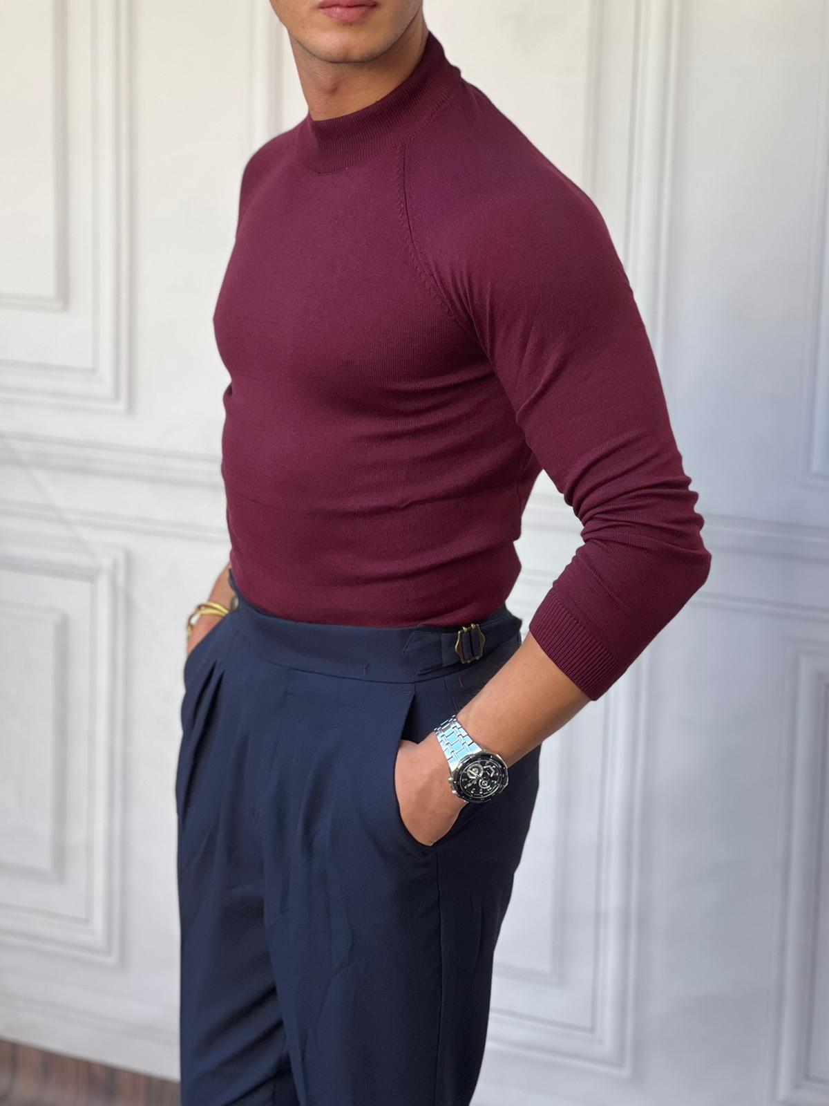 Slimfit Kalıp Pamuklu Triko Yarım Balıkçı Triko Kazak