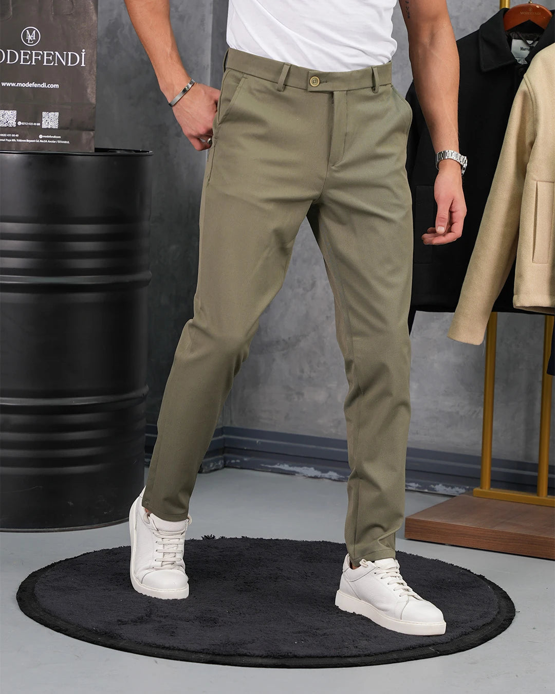 Yüksek Kalite Pamuk Likra Slim Fit Kumaş Pantolon