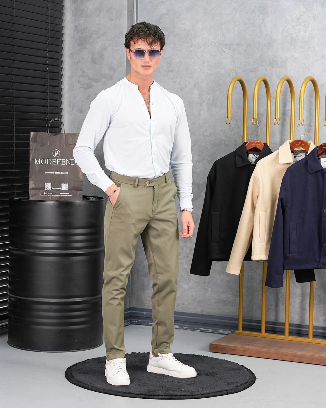 Pamuk Likra Hakim Yaka Gömlek