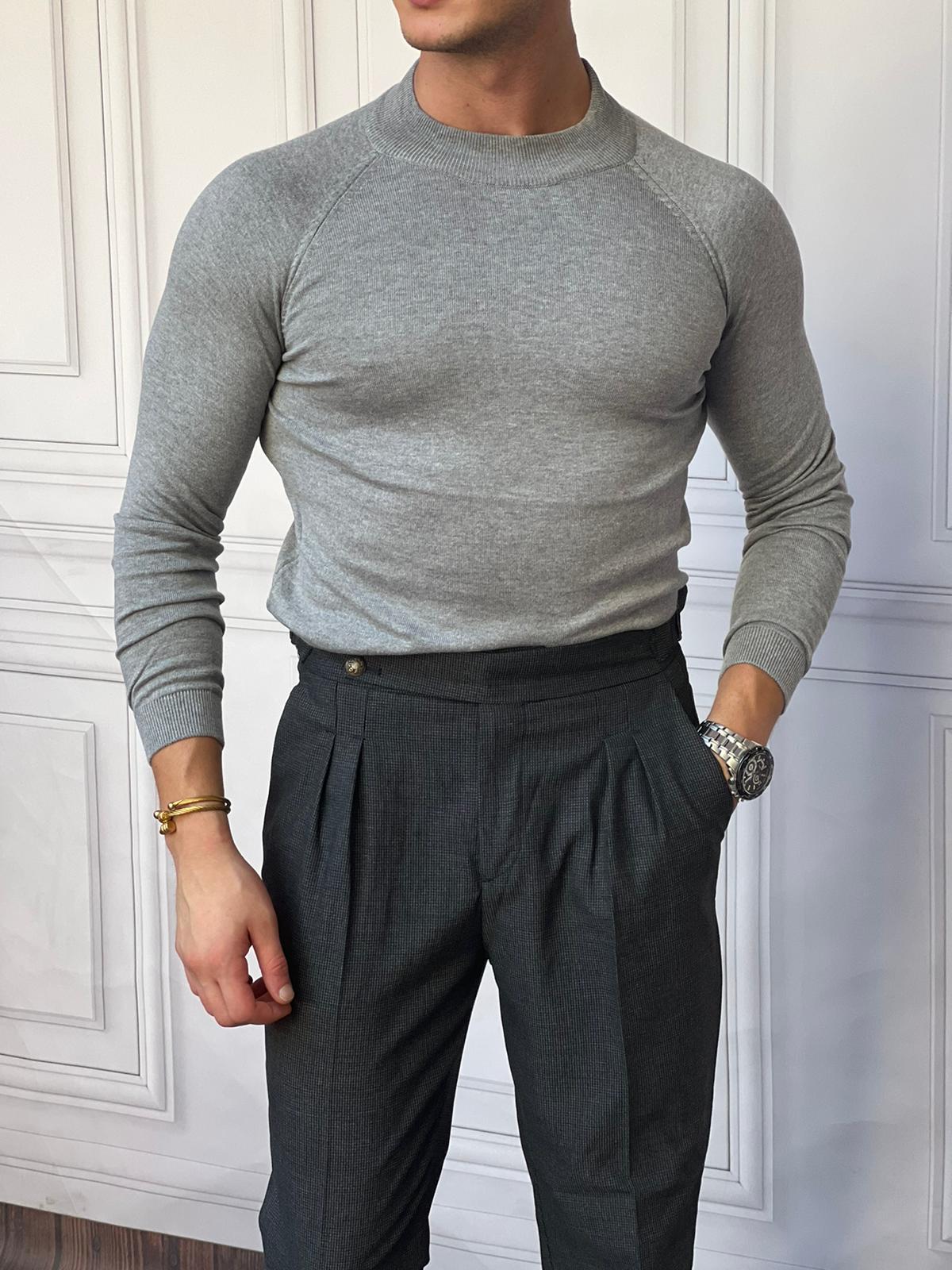 Slimfit Kalıp Pamuklu Triko Yarım Balıkçı Triko Kazak