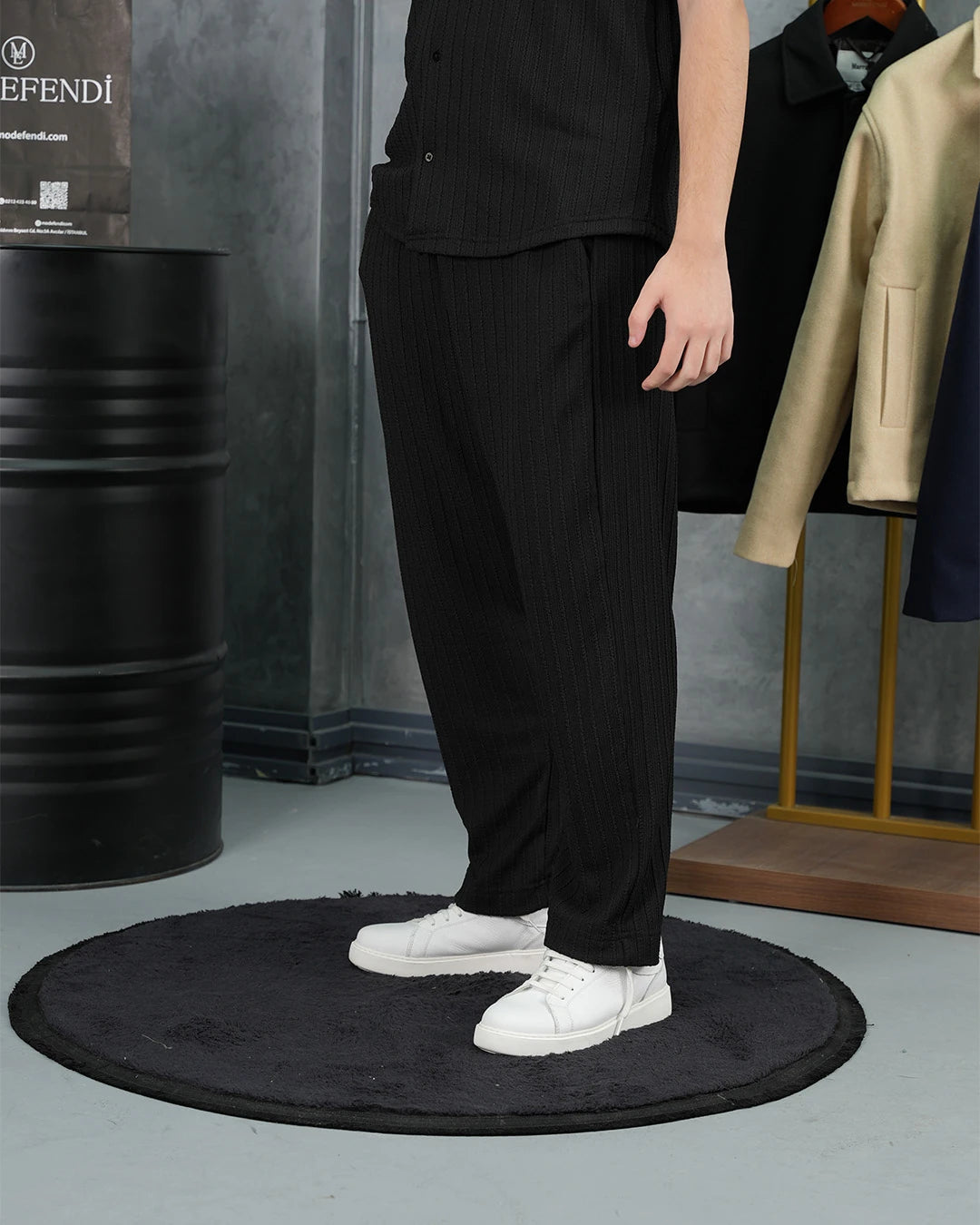 Örgülü Model Baggy Kesim Jogger İpli Pantolon