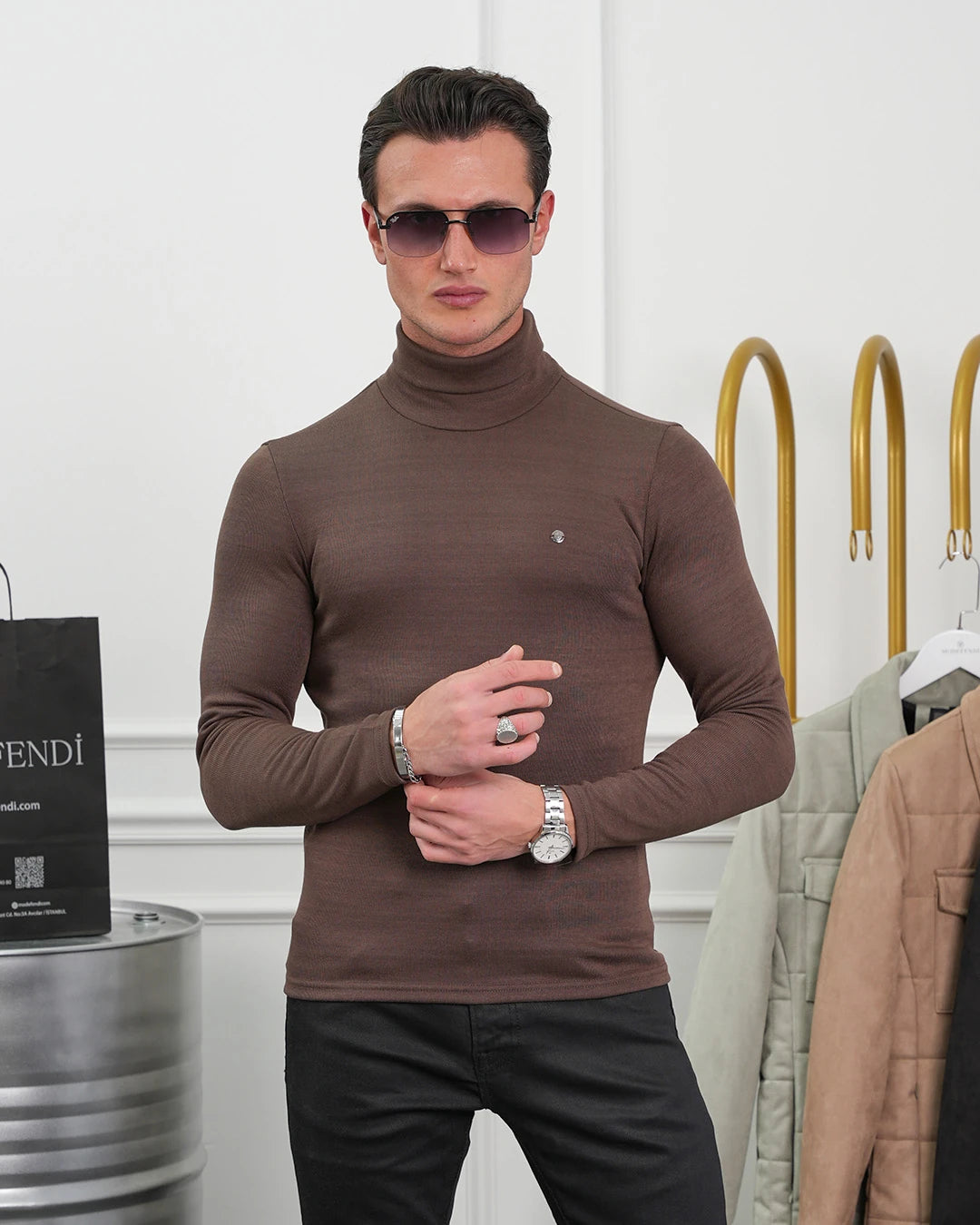 Slim Fit İtalyan Kesim Tam Balıkçı Boğazlı Kazak