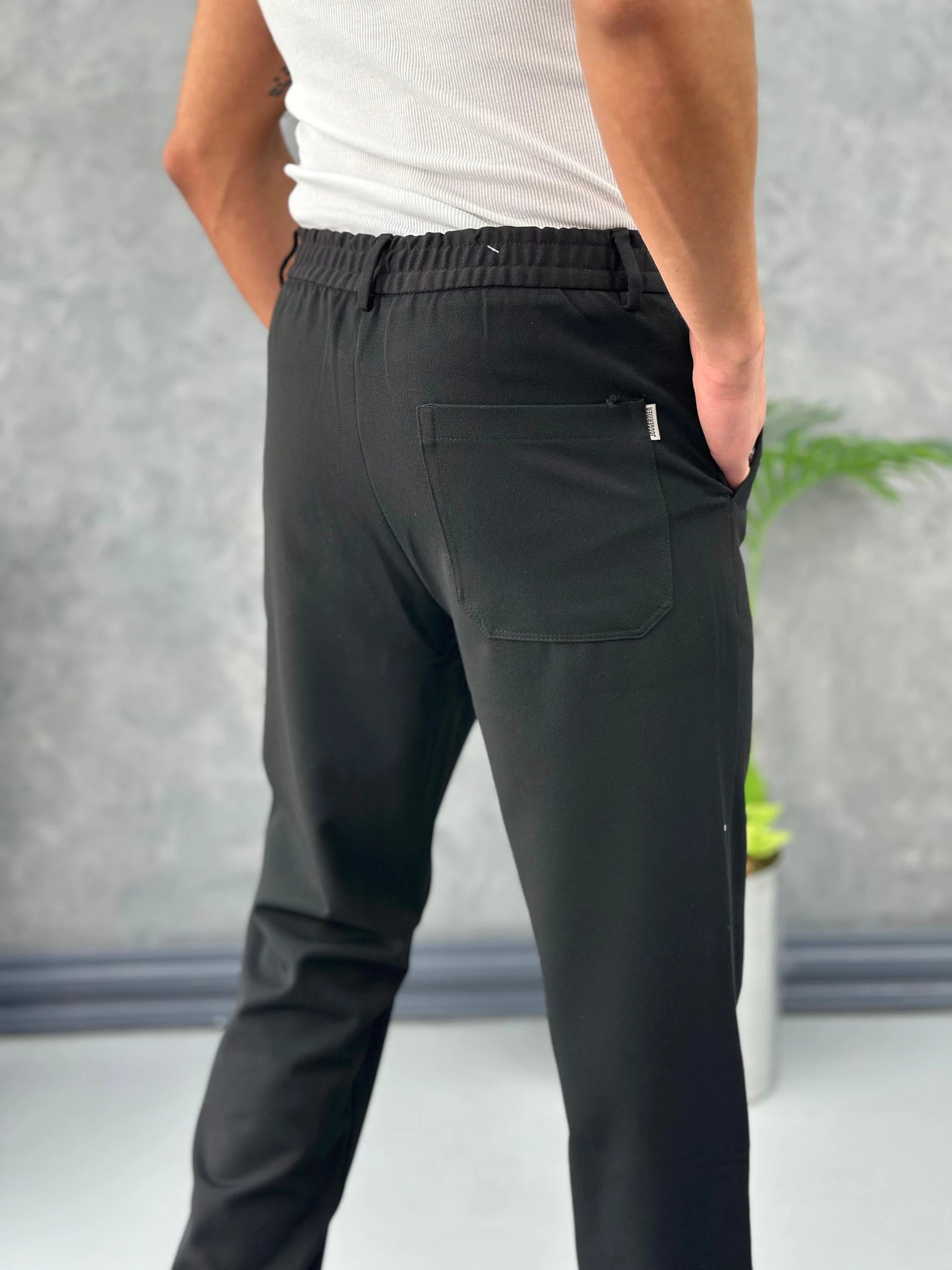 Baggy Kesim Düz Kumaş Pantolon