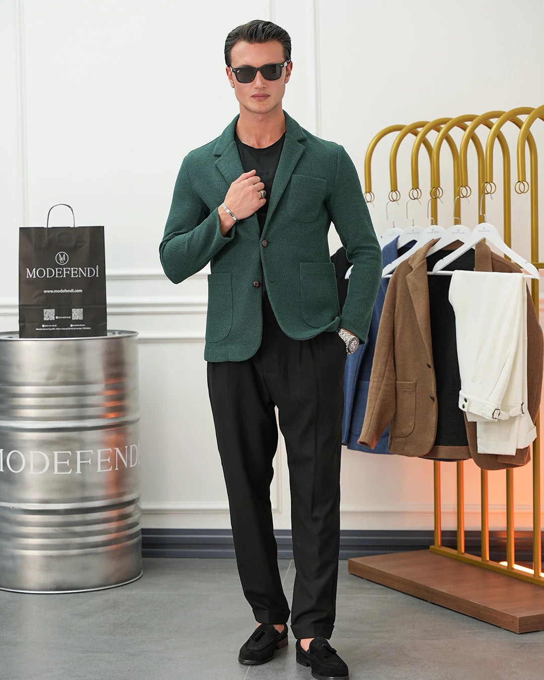 Petek Örme Torba Cep Ceket