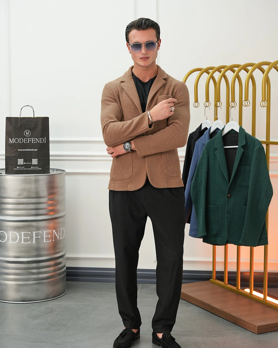 Petek Örme Torba Cep Ceket