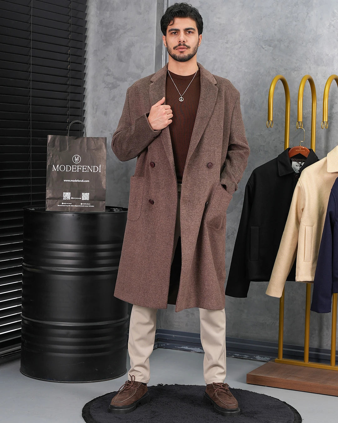 %60 Yün Oversize Torba Cep Yüksek Kalite Oversize Kaban