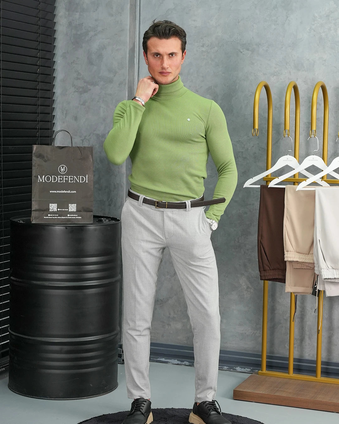 Slim Fit İtalyan Kesim Tam Balıkçı Boğazlı Kazak