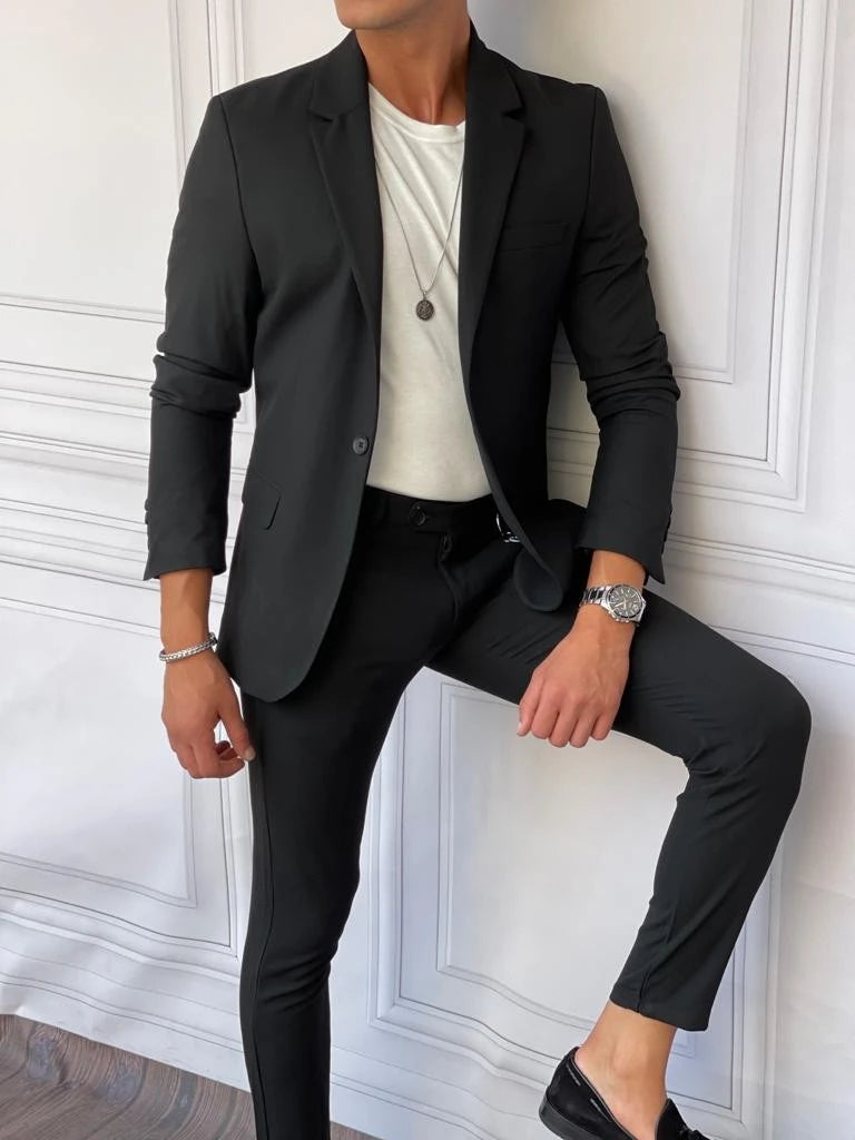 Slimfit Kalıp Pamuk Likra Ceket Pantolon Takım Elbise