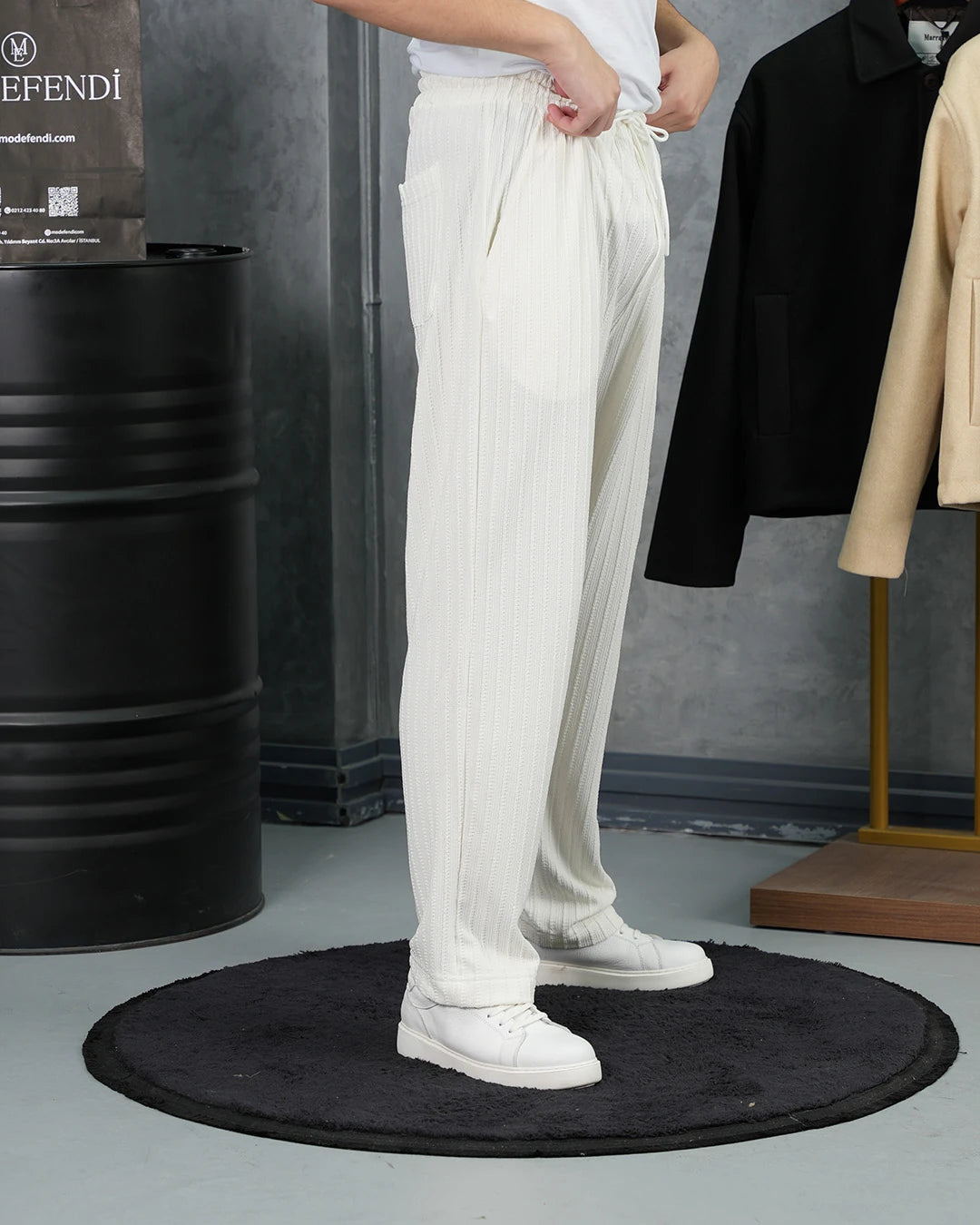 Örgülü Model Baggy Kesim Jogger İpli Pantolon