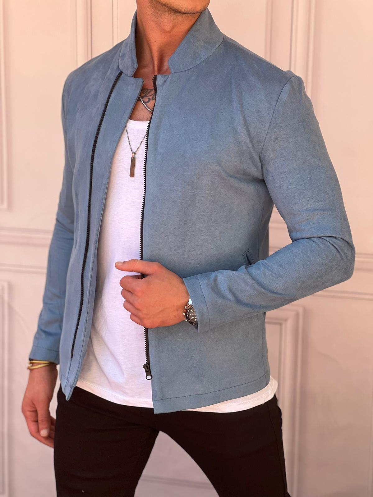 Slim Fit Yüksek Kalite Yan Fermuar Nubuk Mont