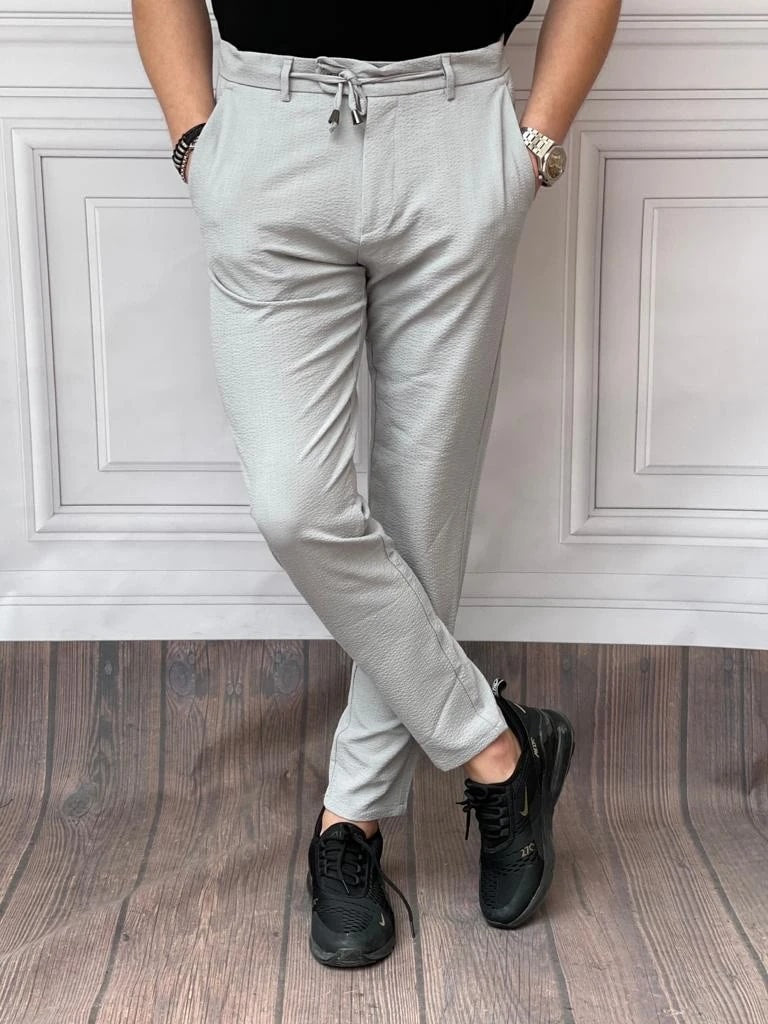 İp Detaylı Armür Kumaş Rahat Kalıp Jogger Pantolon