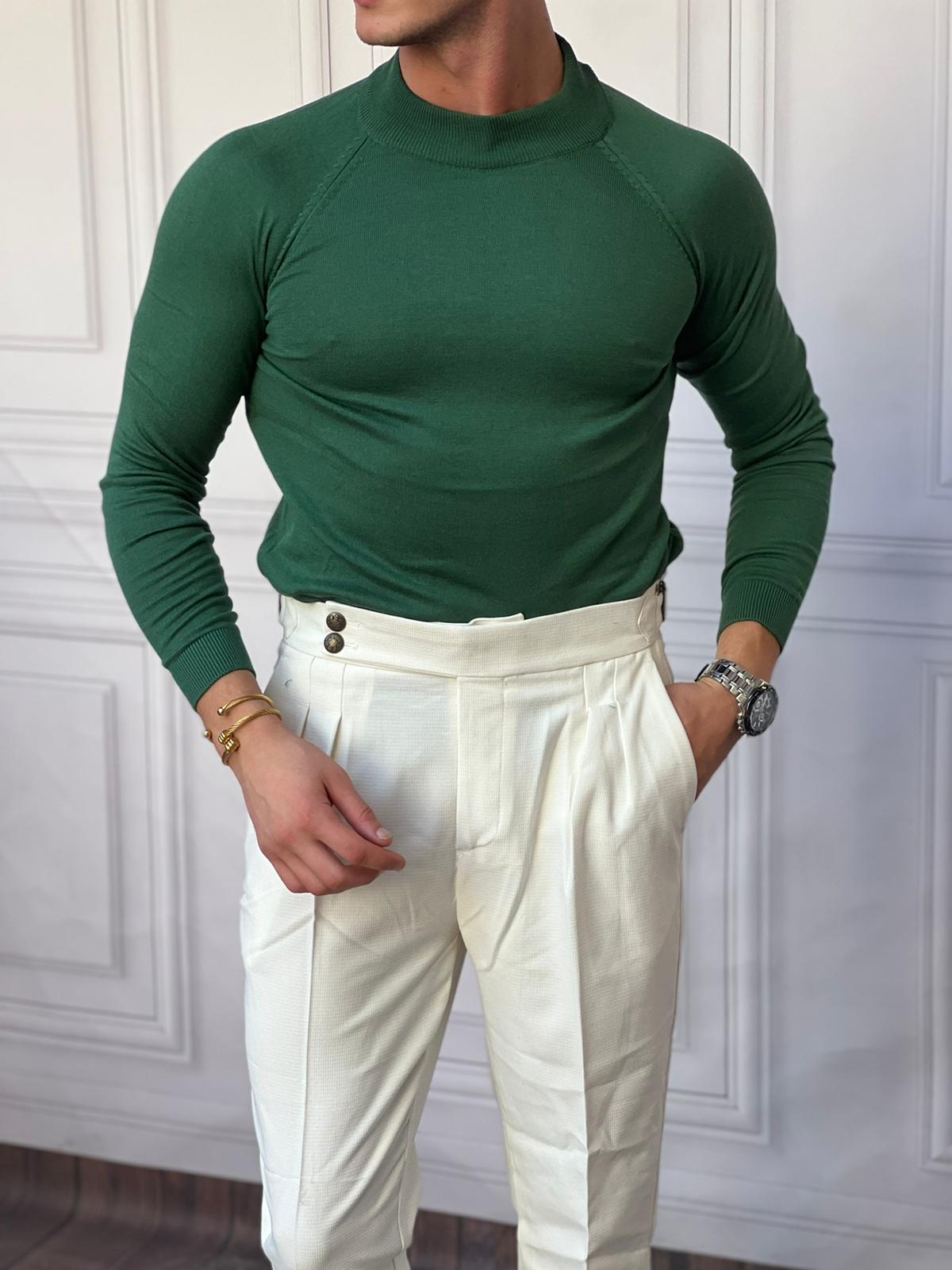 Slimfit Kalıp Pamuklu Triko Yarım Balıkçı Triko Kazak