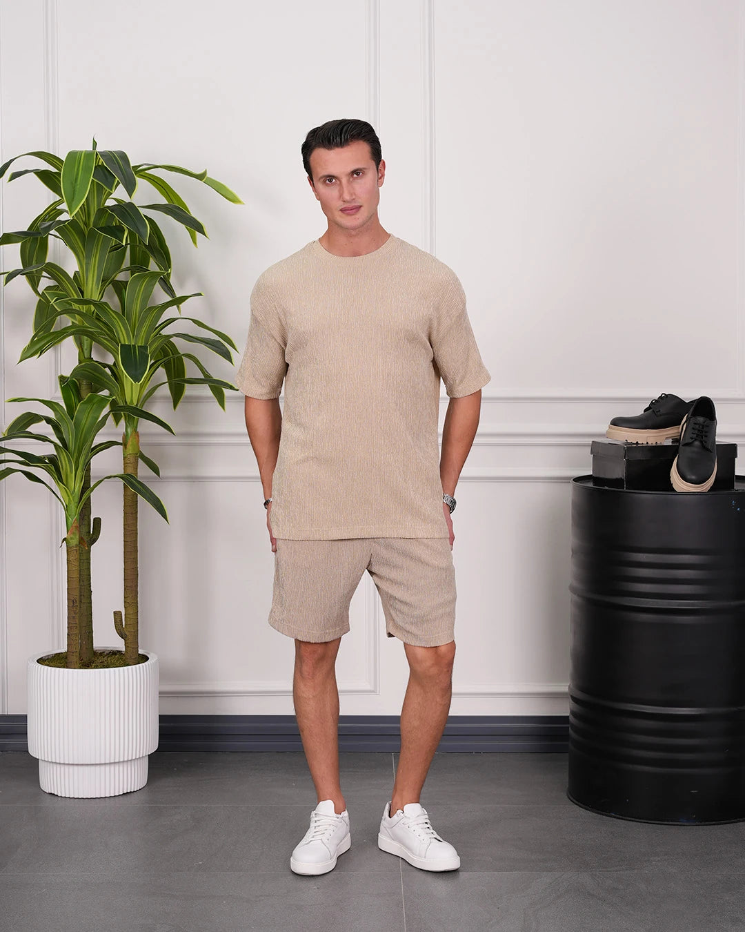 Krinkıl Kumaş Pamuklu Alt + Üst Takım