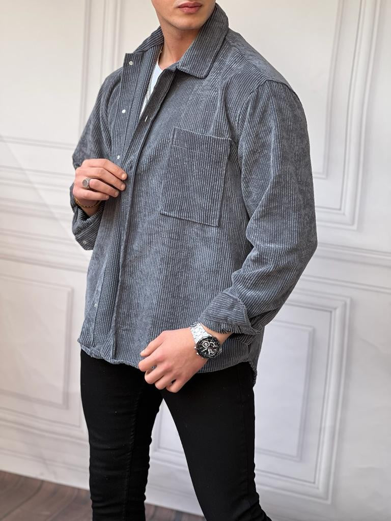 Fitil Kadife Oversize Gömlek