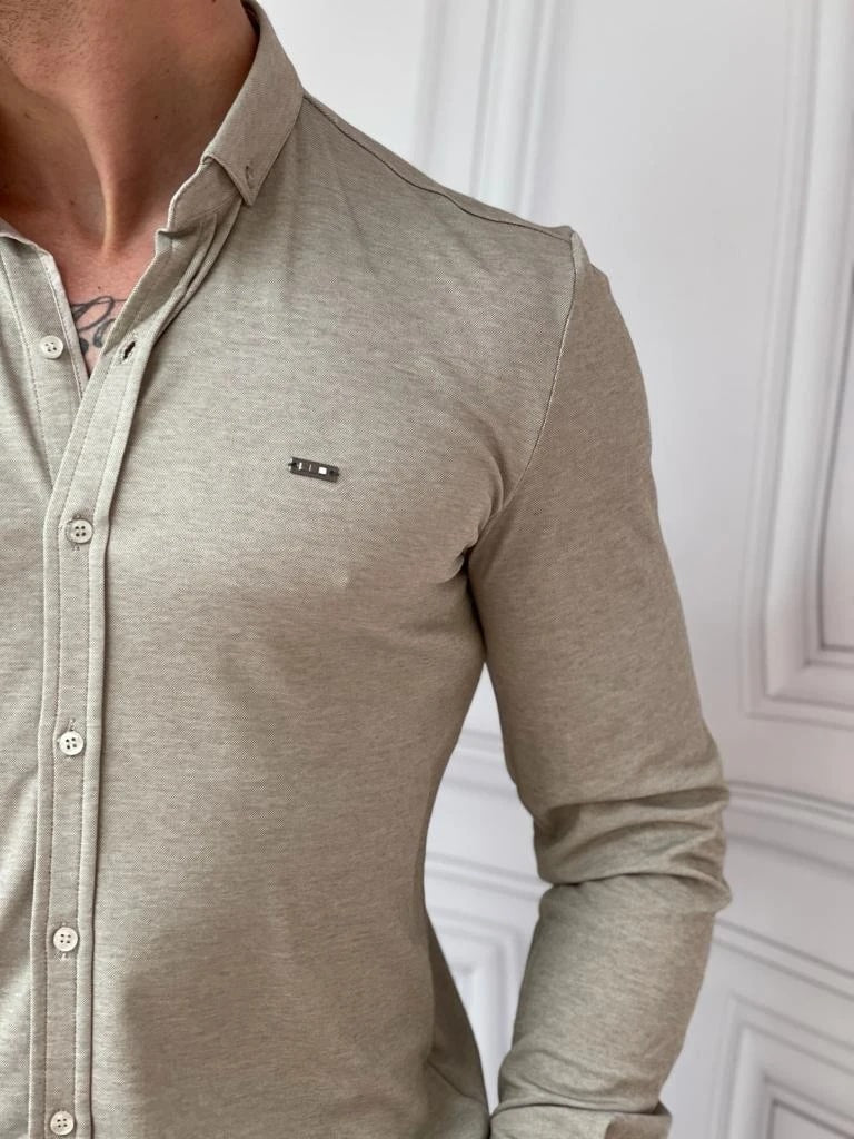 Slimfit Merserize Pamuk Uzun Kollu Gömlek