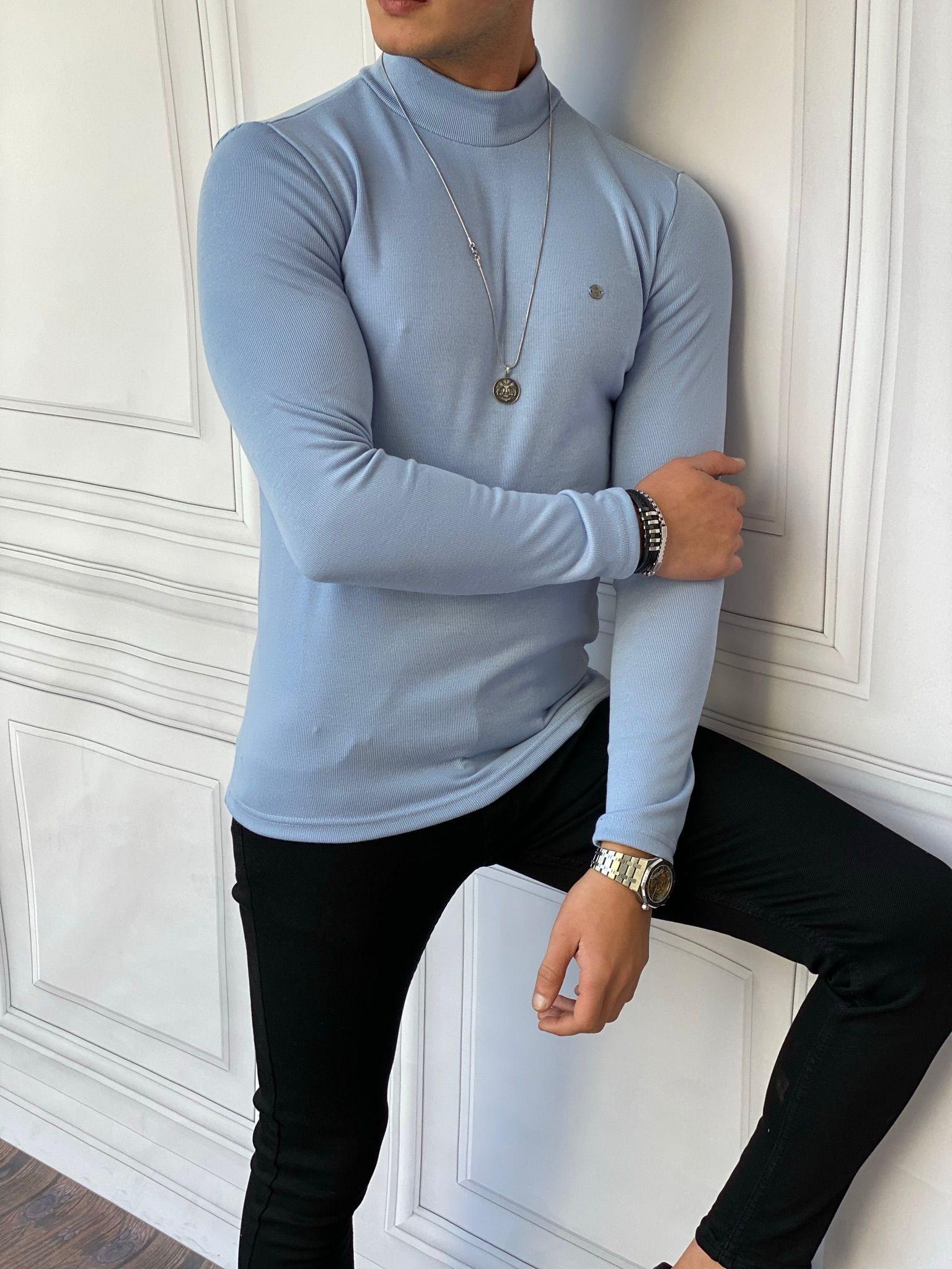 Slim Fit İtalyan Kesim Tam Balıkçı Boğazlı Kazak