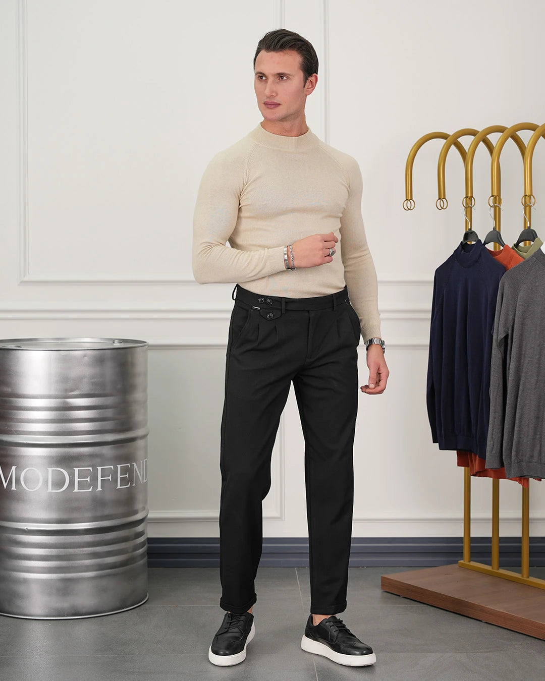 Pamuk Likra Slim fit Kalıp Yarım Balıkçı Kazak