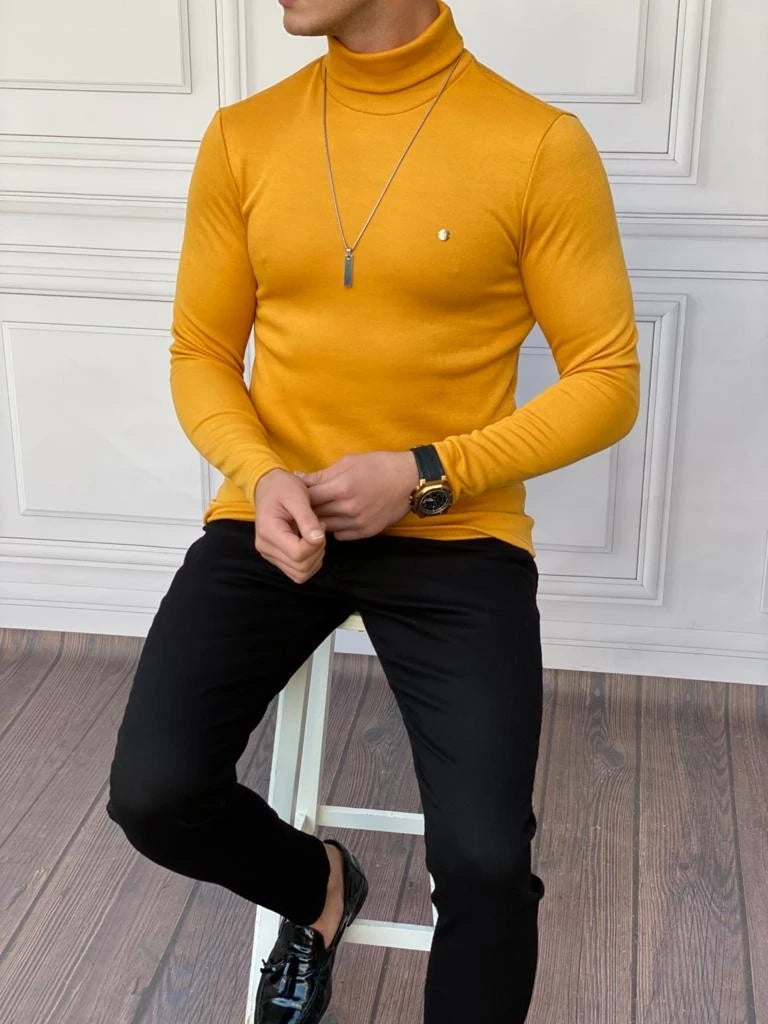 Slim Fit A Kalite Pamuk Tam Boğazlı Kazak