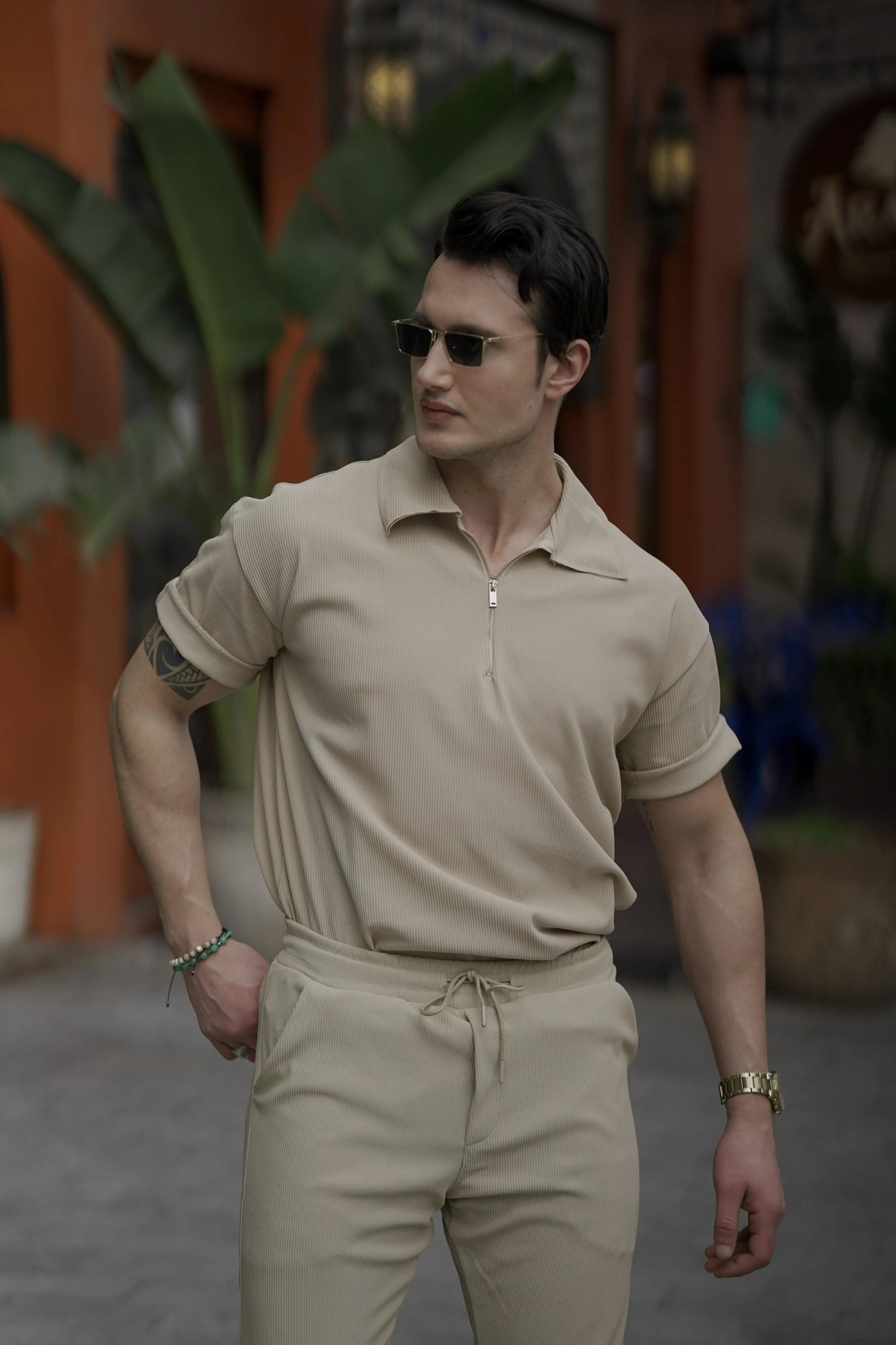 Fermuar Detaylı Fitilli Oversize Alt Üst Takım