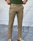 Slim Fit Kalıp Düz Kumaş Pantolon